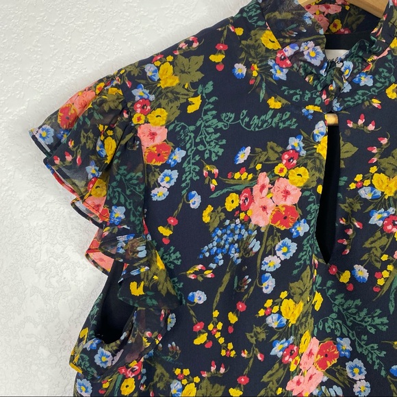 Madewell x No 6 Multi Color Floral 100% Silk Beacon Dress - Picture 4 of 7